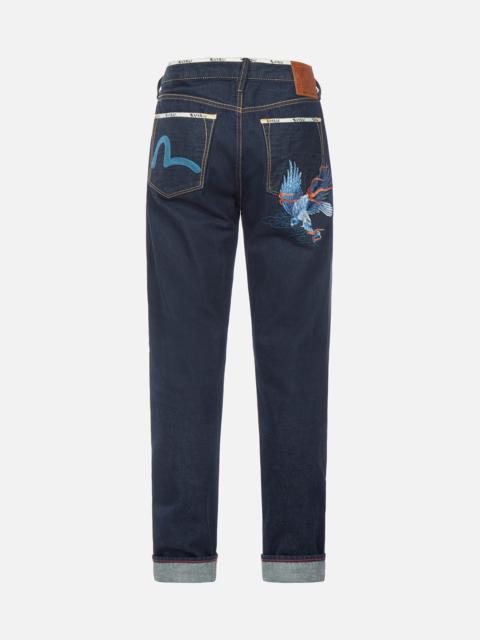 EVISU Seagull and Eagle Embroidery Carrot Fit Jeans #2017