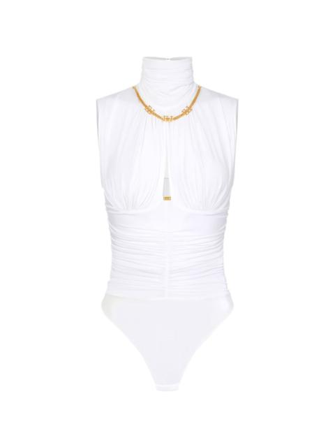 ELISABETTA FRANCHI draped chain bodysuit