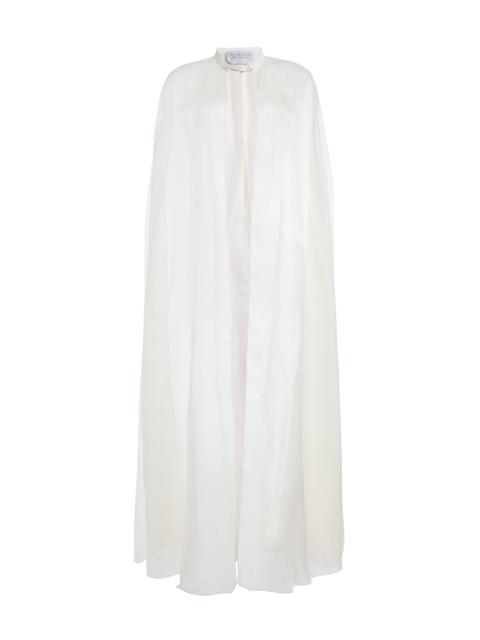 Rowena Sheer Cape in Ivory Silk Organza