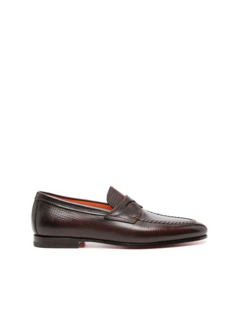 textured leather loafers