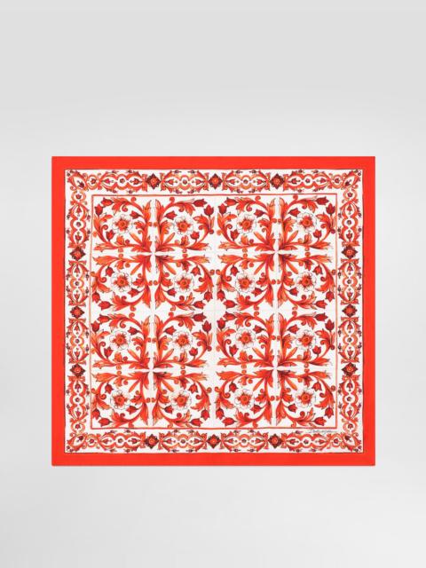 Dolce & Gabbana 70x70 majolica-print silk twill scarf