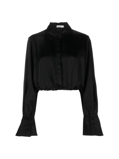 cropped satin shirt