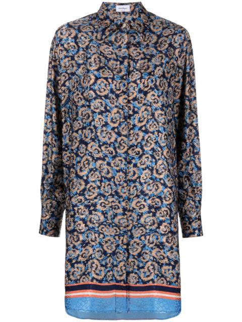 FERRAGAMO floral-print oversized silk shirt