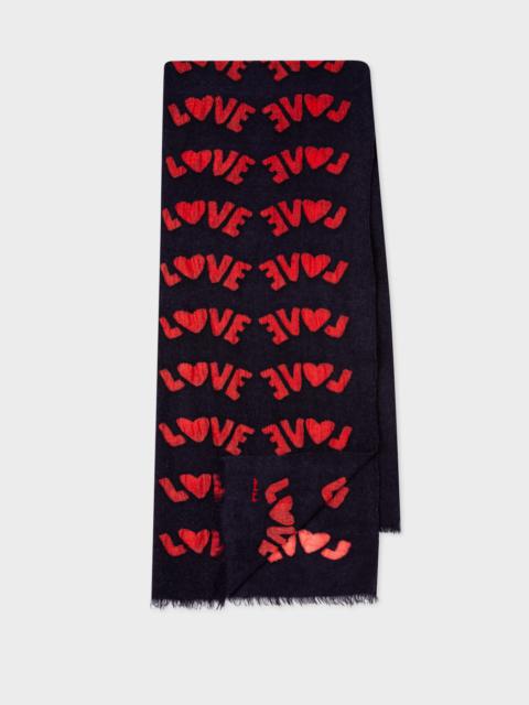 Paul Smith Wool 'Love Burnout' Scarf