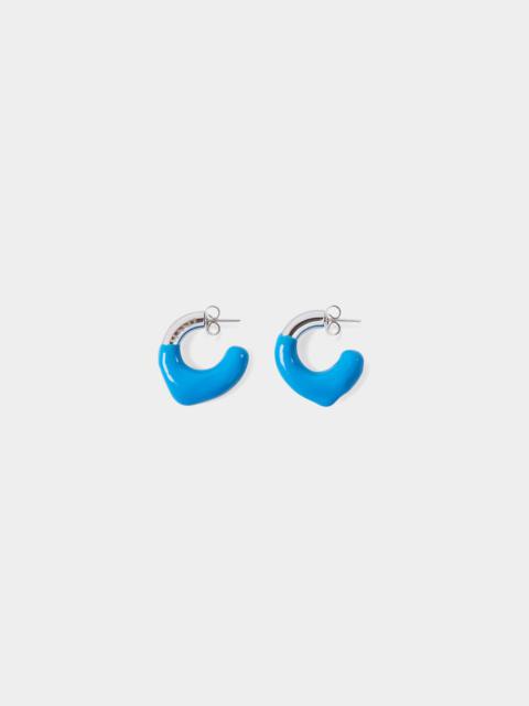 SUNNEI BLUE RUBBERIZED MINI SILVER EARRINGS