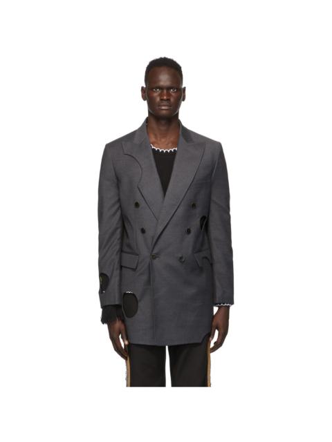 Off-White Grey Meteor Cut-Out Blazer
