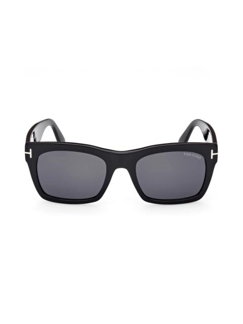 Nico 56mm Square Sunglasses in Shiny Black /Smoke