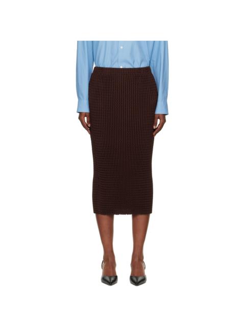 ISSEY MIYAKE Brown October Spongy-58 Midi Skirt