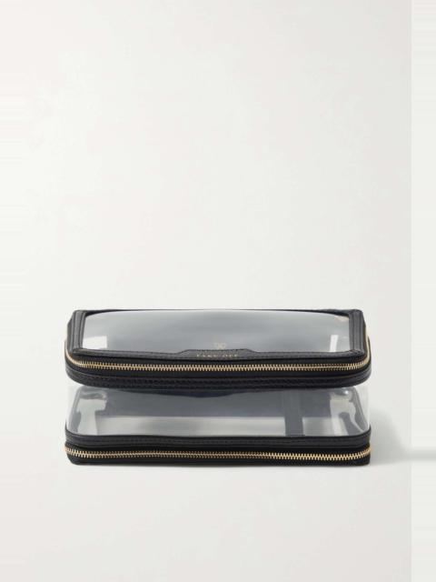 Anya Hindmarch In-Flight leather-trimmed PVC cosmetics case