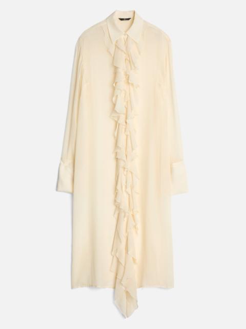 7 For All Mankind Silk Ruffle Dress in Solitary Star