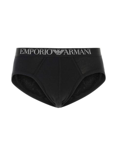 EMPORIO ARMANI Black Stretch Cotton Brief Set