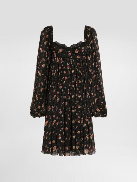 Dolce & Gabbana Small floral-print chiffon dress