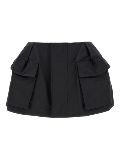 sacai cargo zip mini shorts