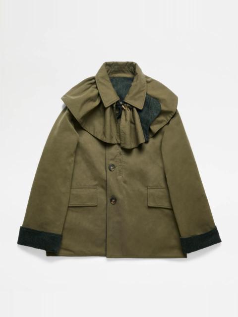 Tod's CROPPED REVERSIBLE COAT - GREEN