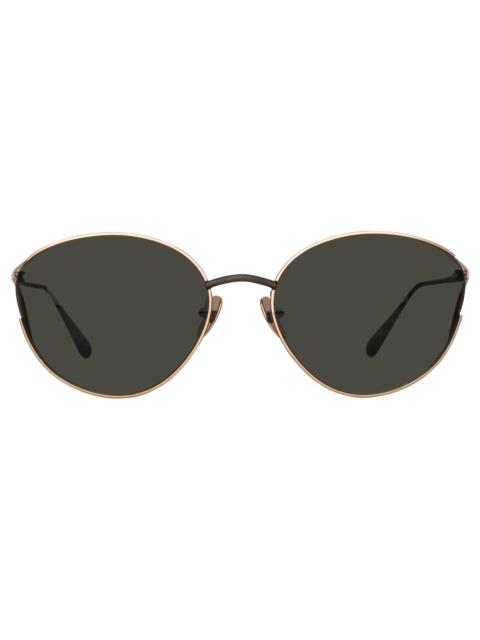 FIELDER CAT EYE SUNGLASSES IN MATT NICKEL