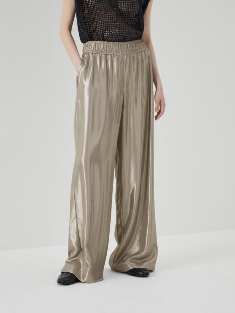 Sparkling gabardine pyjama-style trousers