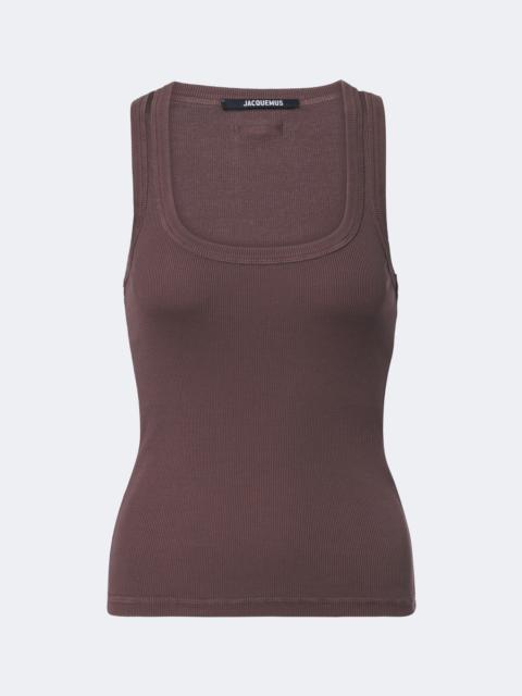 JACQUEMUS Grosgrain cotton jersey tank top