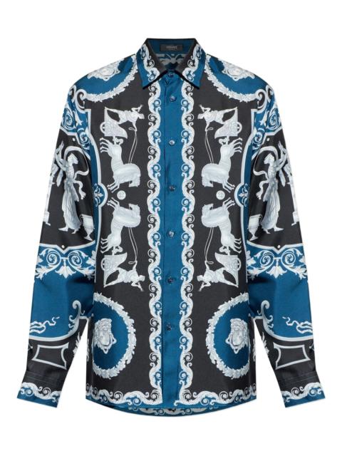 VERSACE Versace Hall Of Heroes Printed Silk Shirt