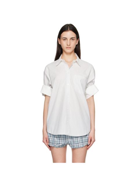 Acne Studios White & Gray Supra Stripe Midsummer Shirt