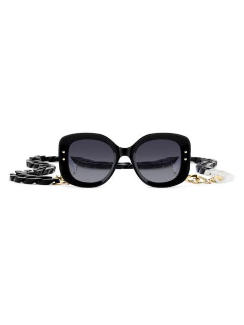 CAROLINA HERRERA Women's HER 53MM Rectangular Sunglasses - Black Dark Grey Sf