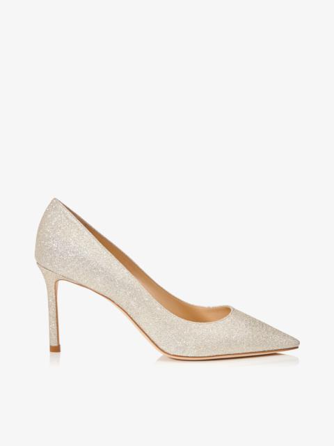 JIMMY CHOO Romy 85
Platinum Ice Dusty Glitter Pointy Toe Pumps