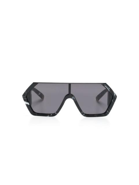 PHILIPP PLEIN marbled-pattern oversize-frame sunglasses