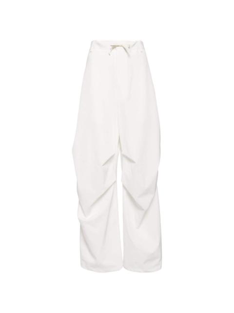 wide-leg twill trousers