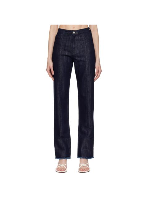 Victoria Beckham Indigo Frayed Jeans