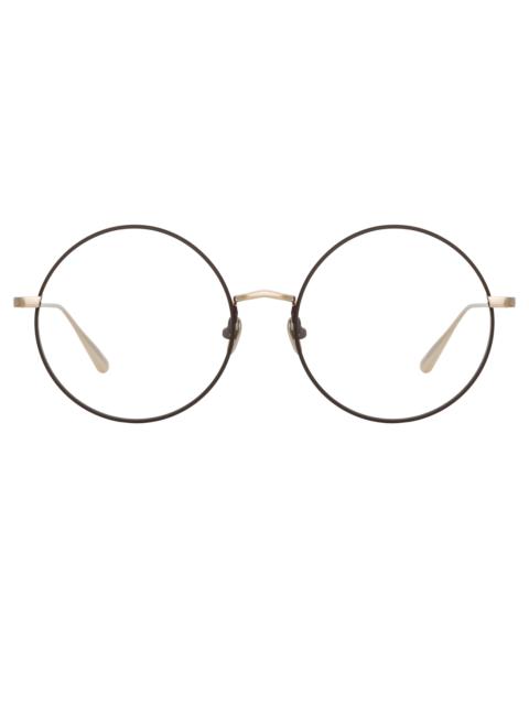 BEA ROUND OPTICAL FRAME IN LIGHT GOLD