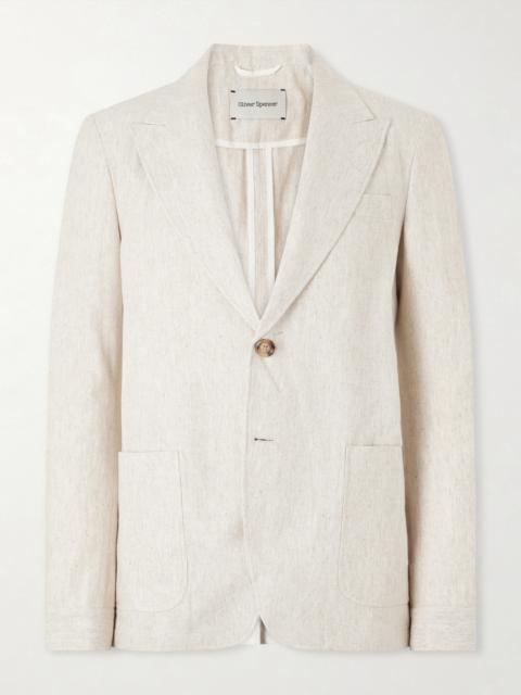 Oliver Spencer Tillman Herringbone Cotton and Linen-Blend Suit Jacket