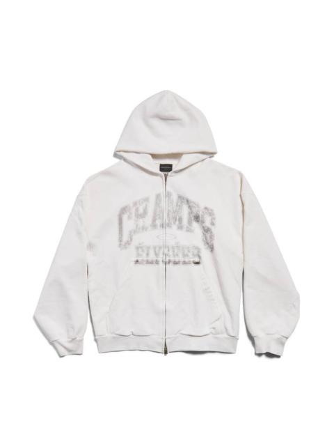BALENCIAGA Champs-elysées Zip-up Hoodie Regular Fit in White