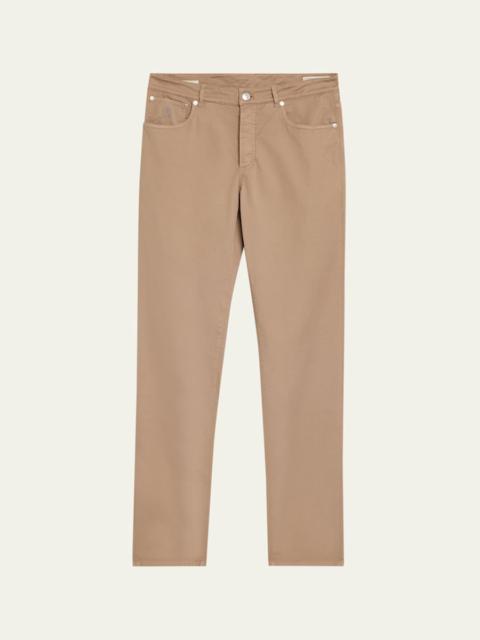 Brunello Cucinelli Men's Dyed Cotton Straight-Fit Five-Pocket Pants
