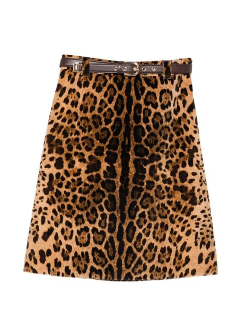 Max Mara Falange leopard-print belted skirt