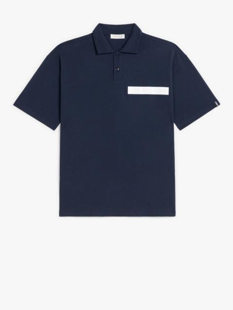 Mackintosh NAVY COTTON CUTAWAY COLLAR POLO SHIRT