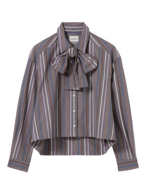 Claudie Pierlot striped bow-tie shirt