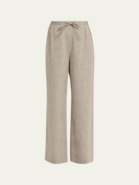 Loulou de Saison Clark Loose Fit Linen-Cotton Pants