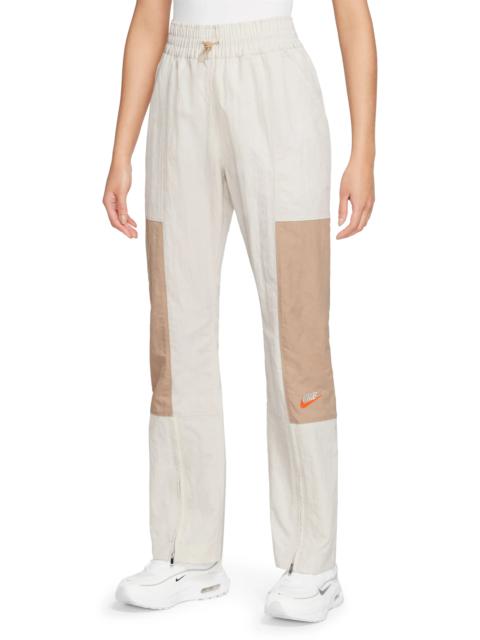 City Utility Zip Cuff Track Pants in Light Orewood Brown/Hemp