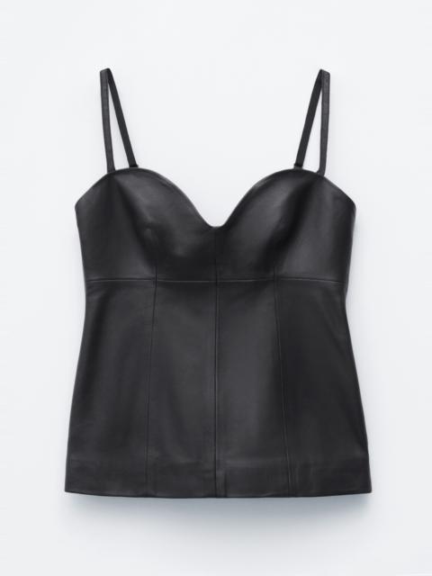 & Other Stories Sweetheart Neckline Leather Top