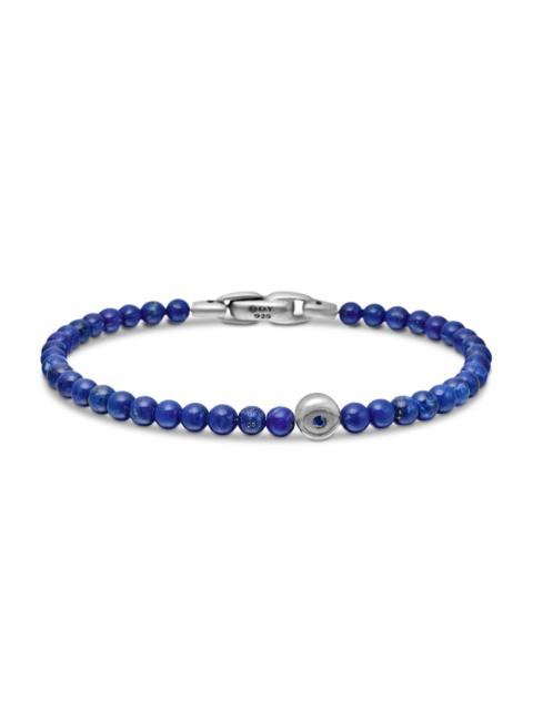 DAVID YURMAN Men's Spiritual Beads Evil Eye Bracelet in Sterling Silver - Lapis Lazuli
