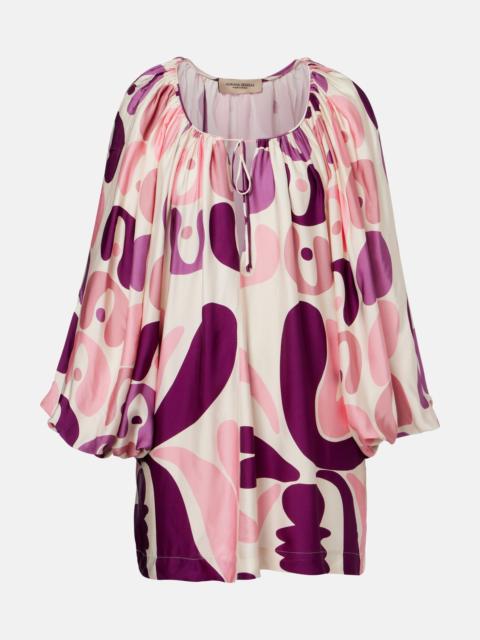 ADRIANA DEGREAS Printed satin minidress