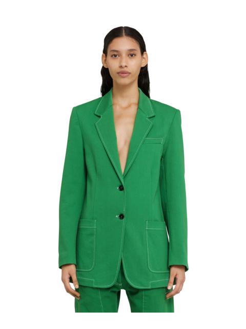 MSGM Denim single-breasted blazer with contrasting stitching