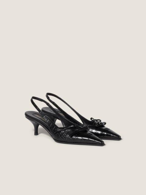 Miu Miu Croco-print leather slingback pumps