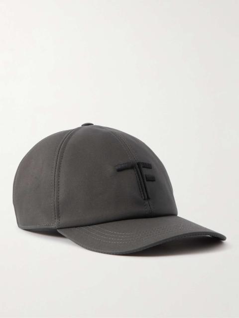 Leather-Trimmed Logo-Embroidered Cotton-Canvas Baseball Cap