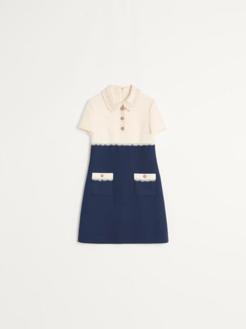 EMBROIDERED CREPE COUTURE DRESS