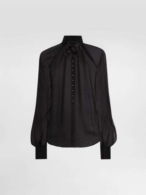 Dolce & Gabbana Chiffon blouse with flower detailing