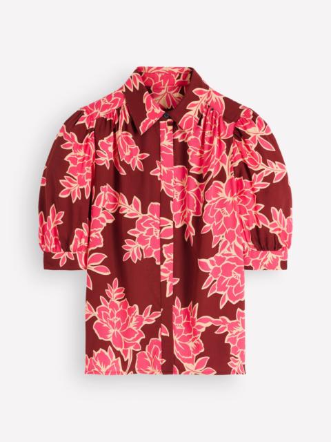 BODEN Penelope Viscose Top-Bright Rouge, Enchanted Peony