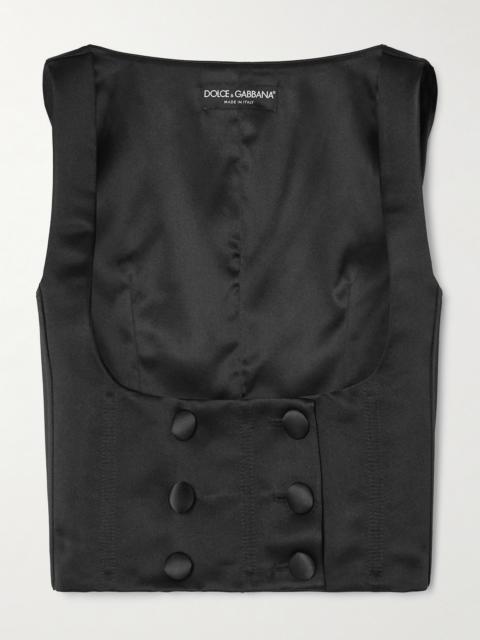 Dolce & Gabbana Double-breasted Duchesse Silk-satin Vest