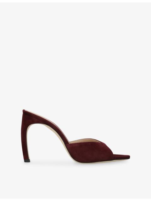 Victoria Beckham Harlow Open-Toe Suede Heeled Sandals