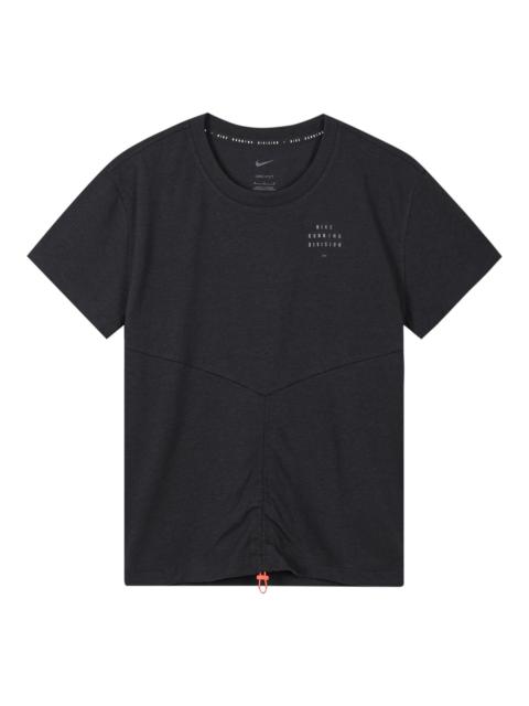 Nike (WMNS) Nike Dri-FIT Run Division Back Printing Sports Running T-Shirt Black DD5316-010