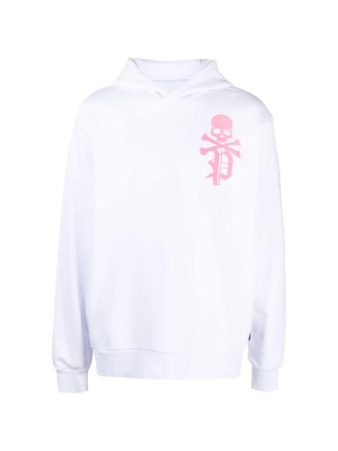 PHILIPP PLEIN Gothic Plein logo-flocked cotton hoodie